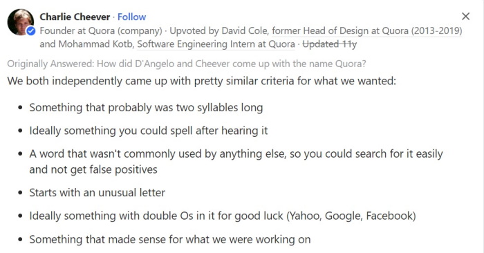 How Quora got its name